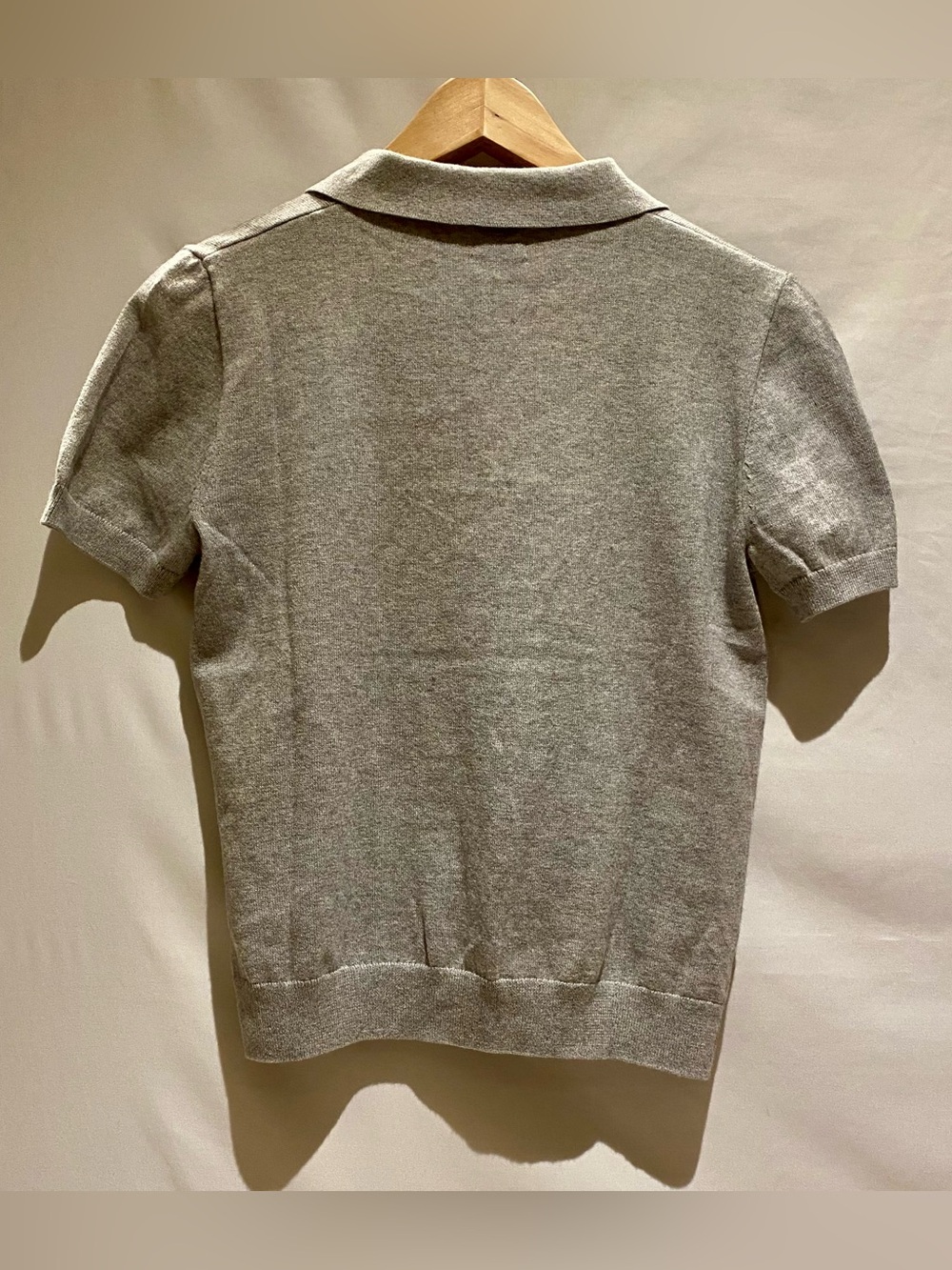 J. Crew Light Gray Cashmere-Blend Short-Sleeve Sweater Polo, size XS, NWT - Picture 3 of 8